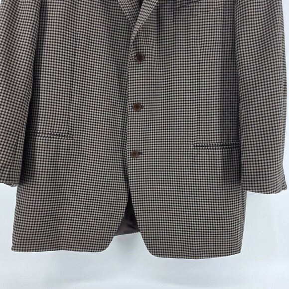 Canali Proposta Brown Tan Houndstooth Blazer - Size L - Made in Italy Sport Coat - Picture 3 of 8